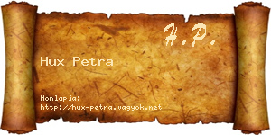 Hux Petra névjegykártya